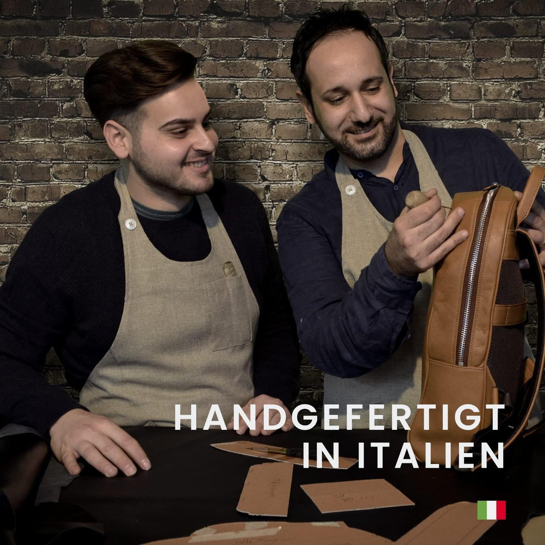 Konferenzmappe A4 aus 100% vollnarbiges Leder mit Reissverschluss - handgefertigt in Italien von erf