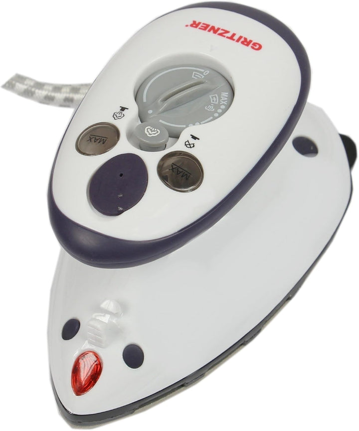 Gritzner 636 Mini Bügeleisen - 260-420 W, Antihaft Bügelsohle, Wassertank 40 ml, 110-240 V Netzspann