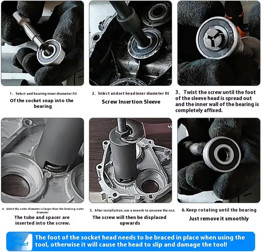 9-23 Mm Motorcycle Inner Bearing Puller with Portable Blow-Moulded Case Inner Bearing Puller Wheel B