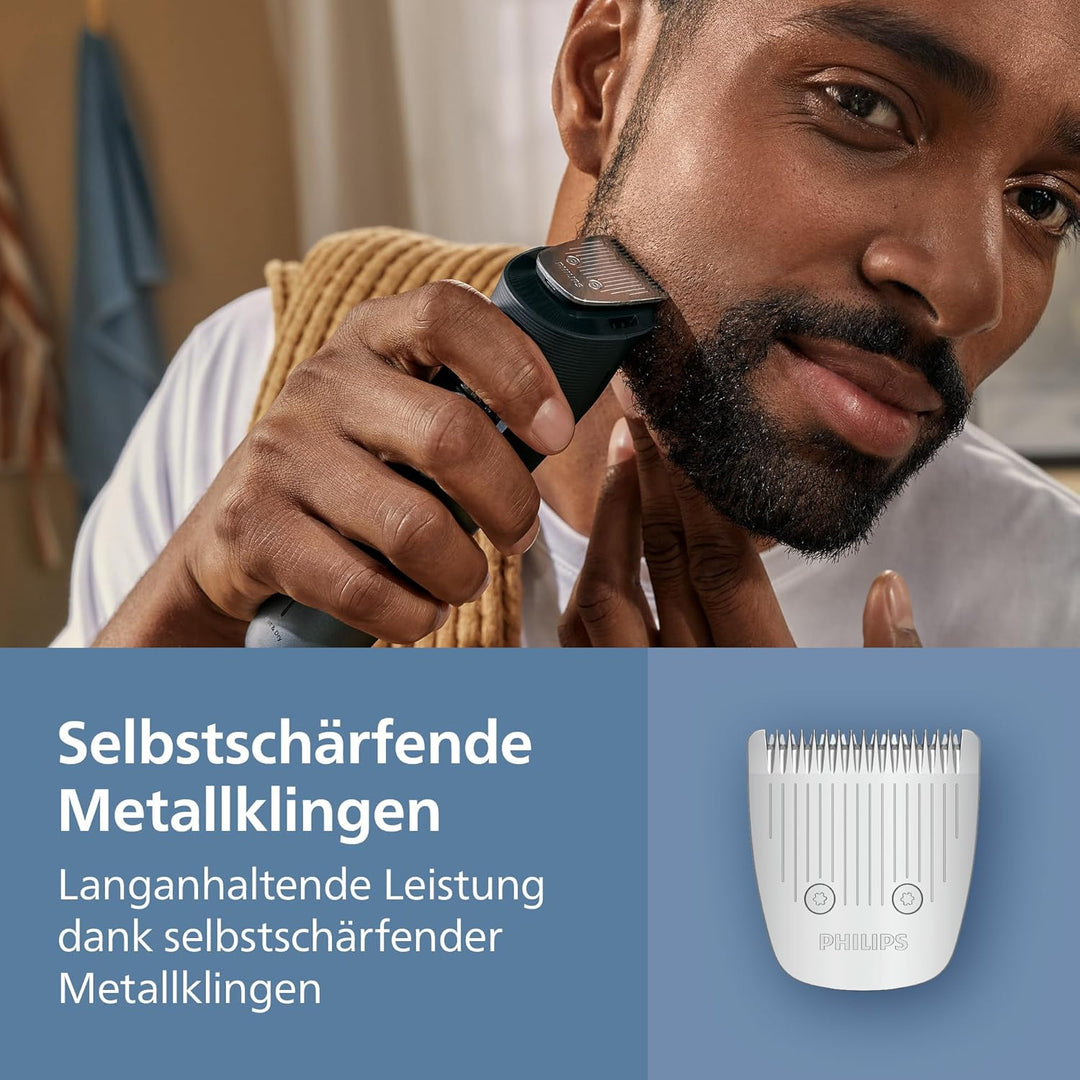Philips Bartschneider 5000er-Serie – selbstschärfende Metallklingen, 40 Längeneinstellungen, BeardSe