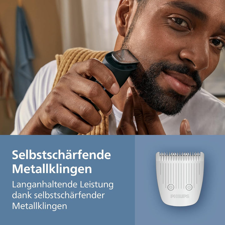 Philips Bartschneider 5000er-Serie – selbstschärfende Metallklingen, 40 Längeneinstellungen, BeardSe