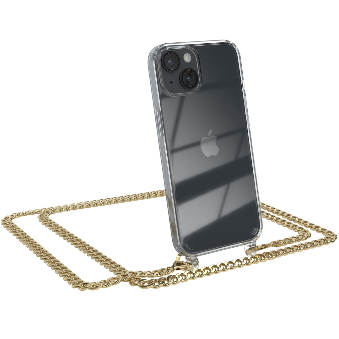 EAZY CASE Handykette kompatibel mit iPhone 14 Handyhülle mit Metall Umhängeband und Ersatz Kordel sc