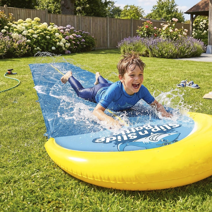 Offizielle VentriBattle® | Zweibahn-Rutschmatte | Anschliessbarer Wasserschlauch | 10 Meter | Premiu