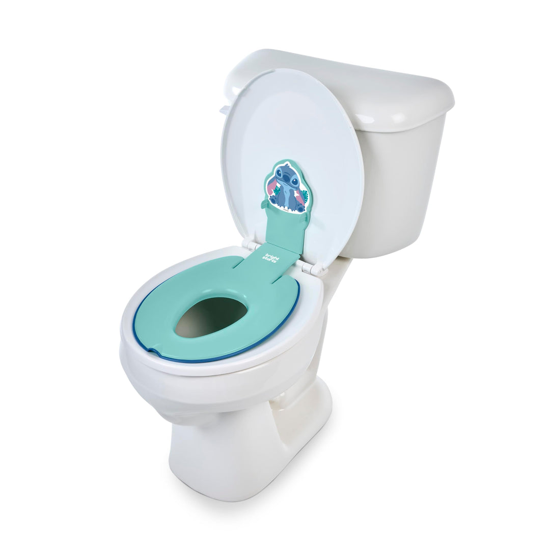 Bright Starts, Disney Baby Stitch Flip & Sit Töpfchensitz, Sicherer Toilettenaufsatz mit Rutschfeste
