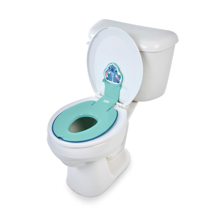 Bright Starts, Disney Baby Stitch Flip & Sit Töpfchensitz, Sicherer Toilettenaufsatz mit Rutschfeste