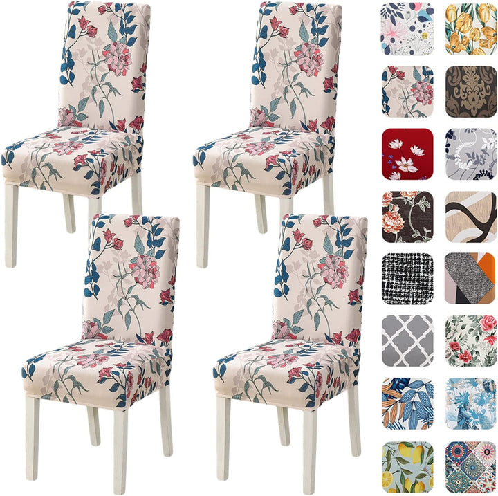 HZDHCLH Stuhlhussen 4er Set Stuhlbezüge Stretch abnehmbar, waschbar, Esszimmerstuhl-Schutzsitz für H