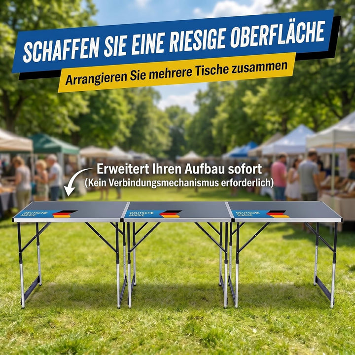 GOODS+GADGETS Klappbarer Multifunktionstisch Mehrzwecktisch Campingtisch Klapptisch Markttisch höhen
