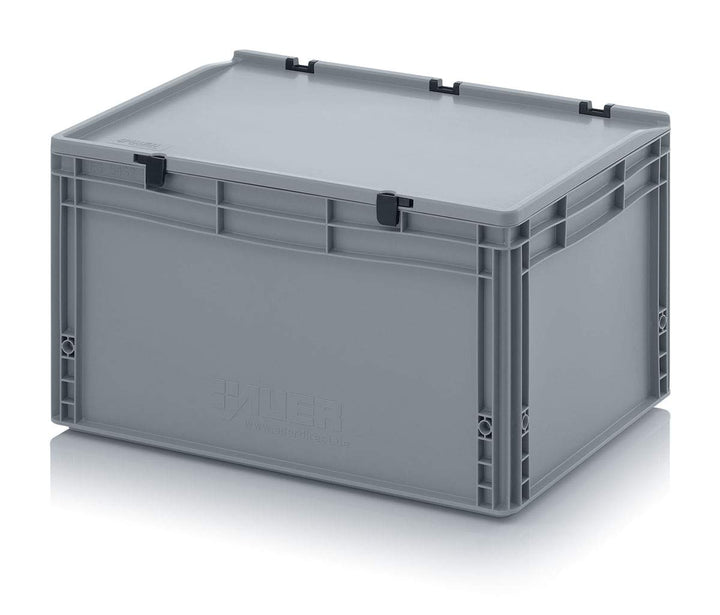 Auer Packaging Eurobehälter-Eurobox 60 x 40 x 33,5 cm mit Scharnierdeckel - Lagerbox Stapelbox Lager
