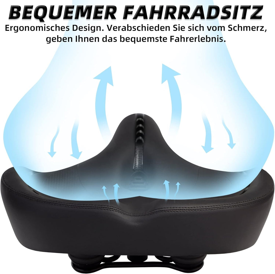CDYWD Übergrosser Fahrradsattel Herren Damen - Bequem, Extra Breit, Weich Polster Fahrrad Sattel, At