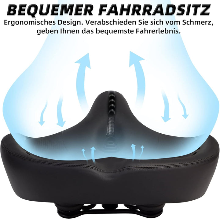 CDYWD Übergrosser Fahrradsattel Herren Damen - Bequem, Extra Breit, Weich Polster Fahrrad Sattel, At