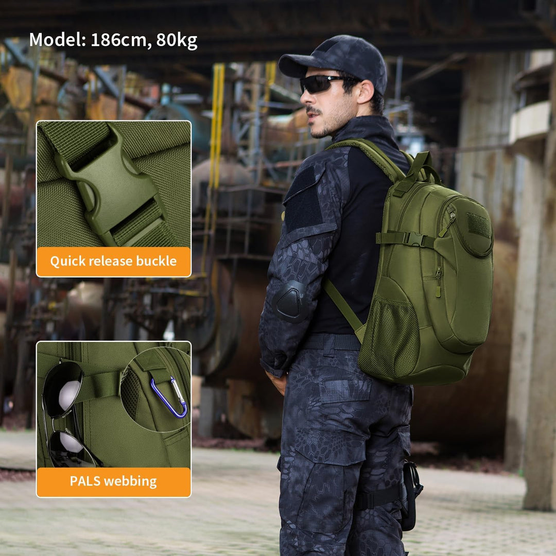 VINBAGGE Rucksack Molle Taktische Motorrad Wanderrucksack Outdoor Wasserdicht Trekkingrucksack 25L C