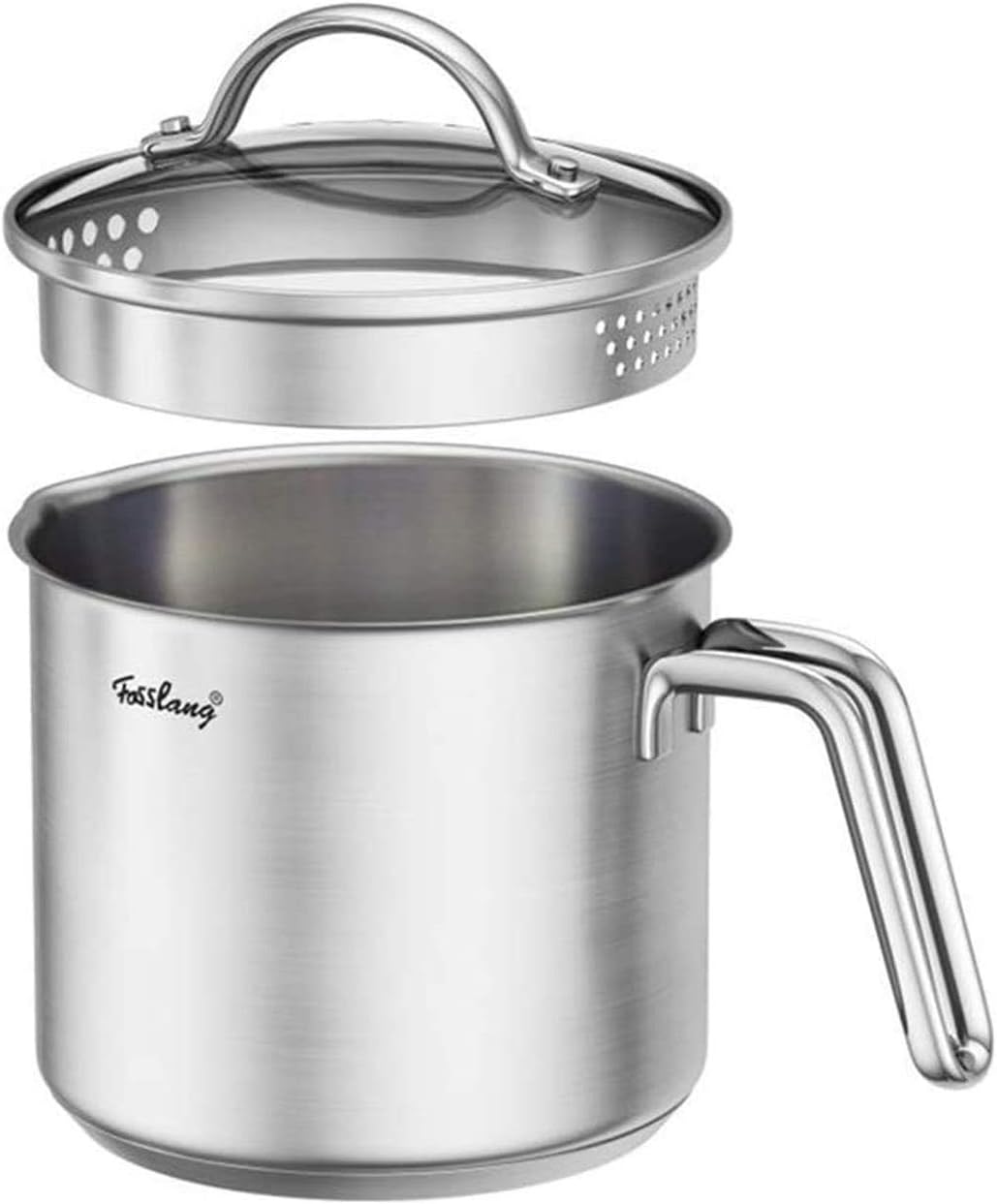 Milchtopf 14x12 cm mit Deckel, kleiner Milch Topf 1,5L Edelstahl beschichtet und griff spülmaschinen