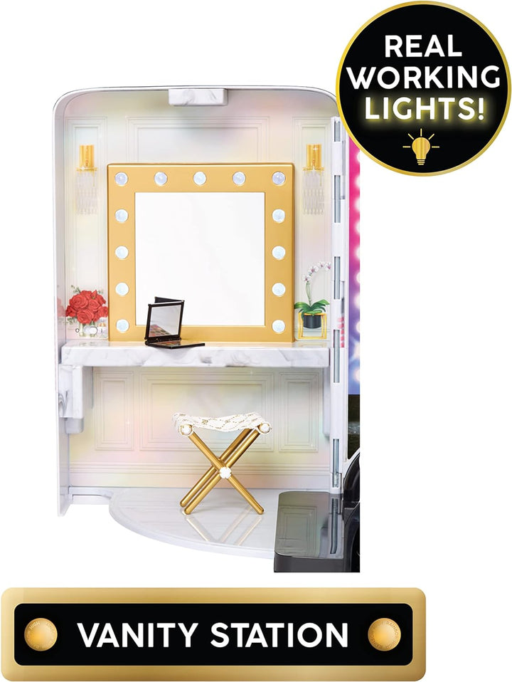 Rainbow High Rainbow Vision World Tour Bus & Bühne - 4-in-1-Deluxe-Spielset mit Lichtern — Inklusive