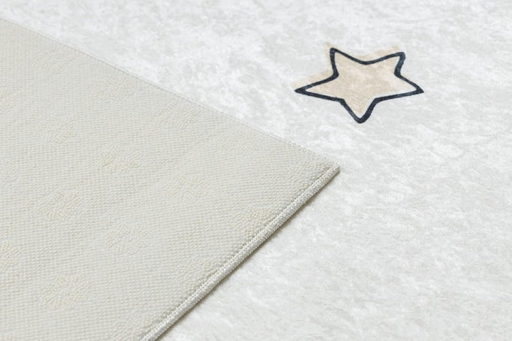 Kinderteppich Bambino Waschteppich Weltraum, Rakete für Kinder Anti-Rutsch - Creme 140x190 cm 140x19