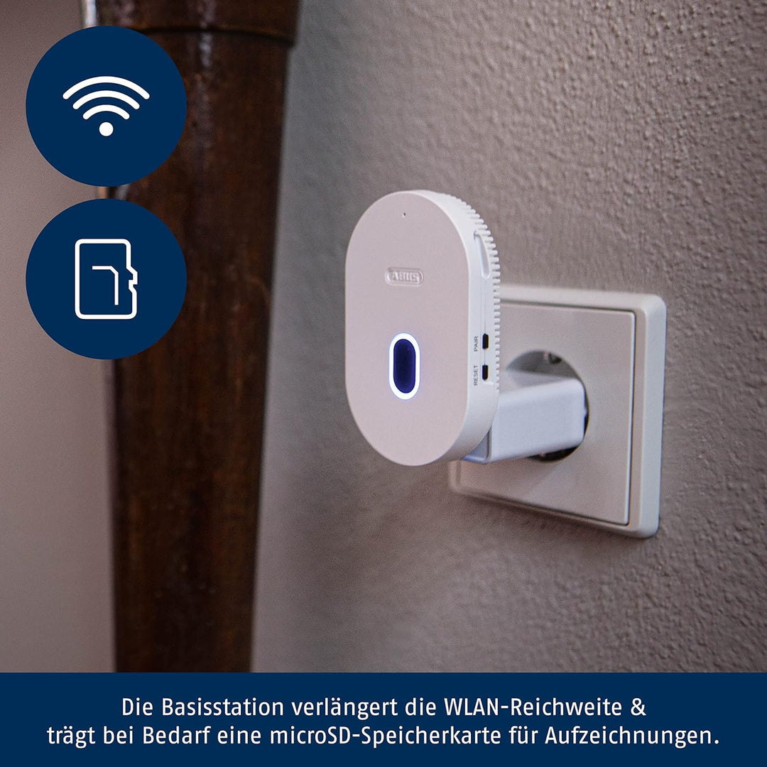 ABUS WLAN Zusatz Akku Cam (PPIC90520B) - komplett kabellose Überwachungskamera mit Push-Nachricht be