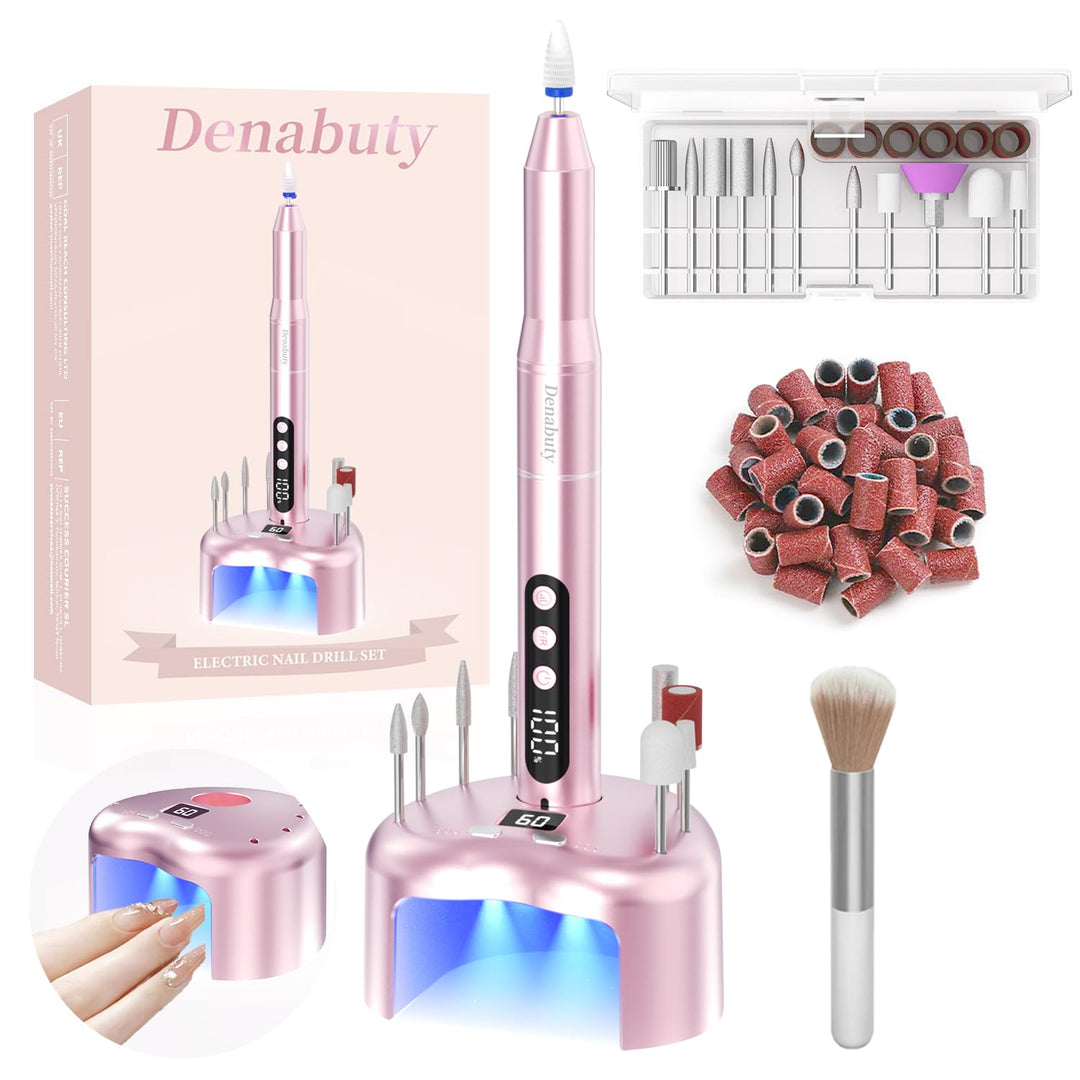 Denabuty Nagelfräser Kabellos, Elektrische Nagelfeile Professionelle 2 in 1 Fräser für Gelnägel Acry