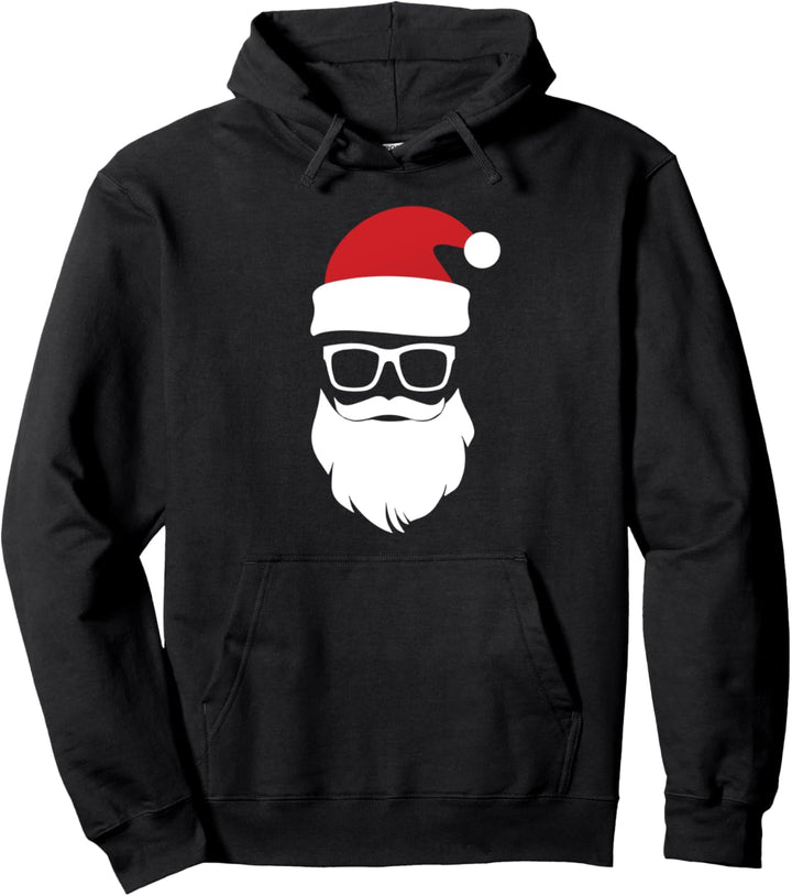 Weihnachtsmann Mütze Sonnenbrille Nikolaus Weihnachtsoutfit Pullover Hoodie