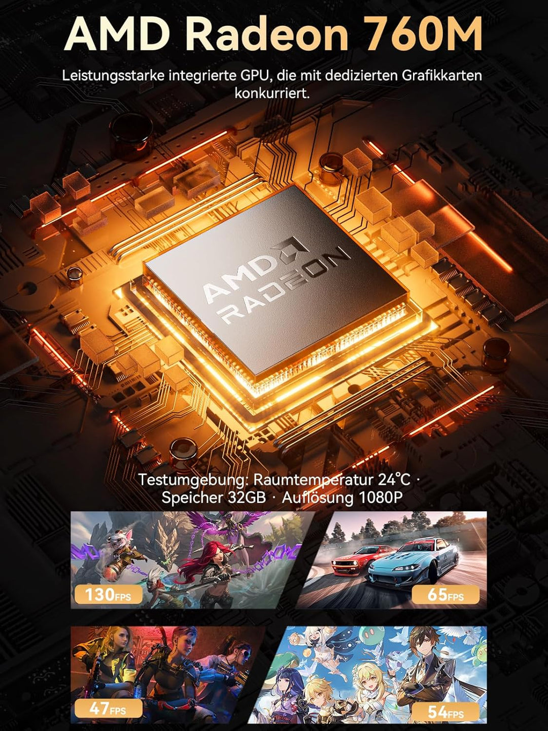 GMKtec M6 Ultra Mini PC, 3 Jahre Support, AMD Ryzen 5 7640HS (Beats 6800H) bis 5,0 GHz, 16GB DDR5 RA