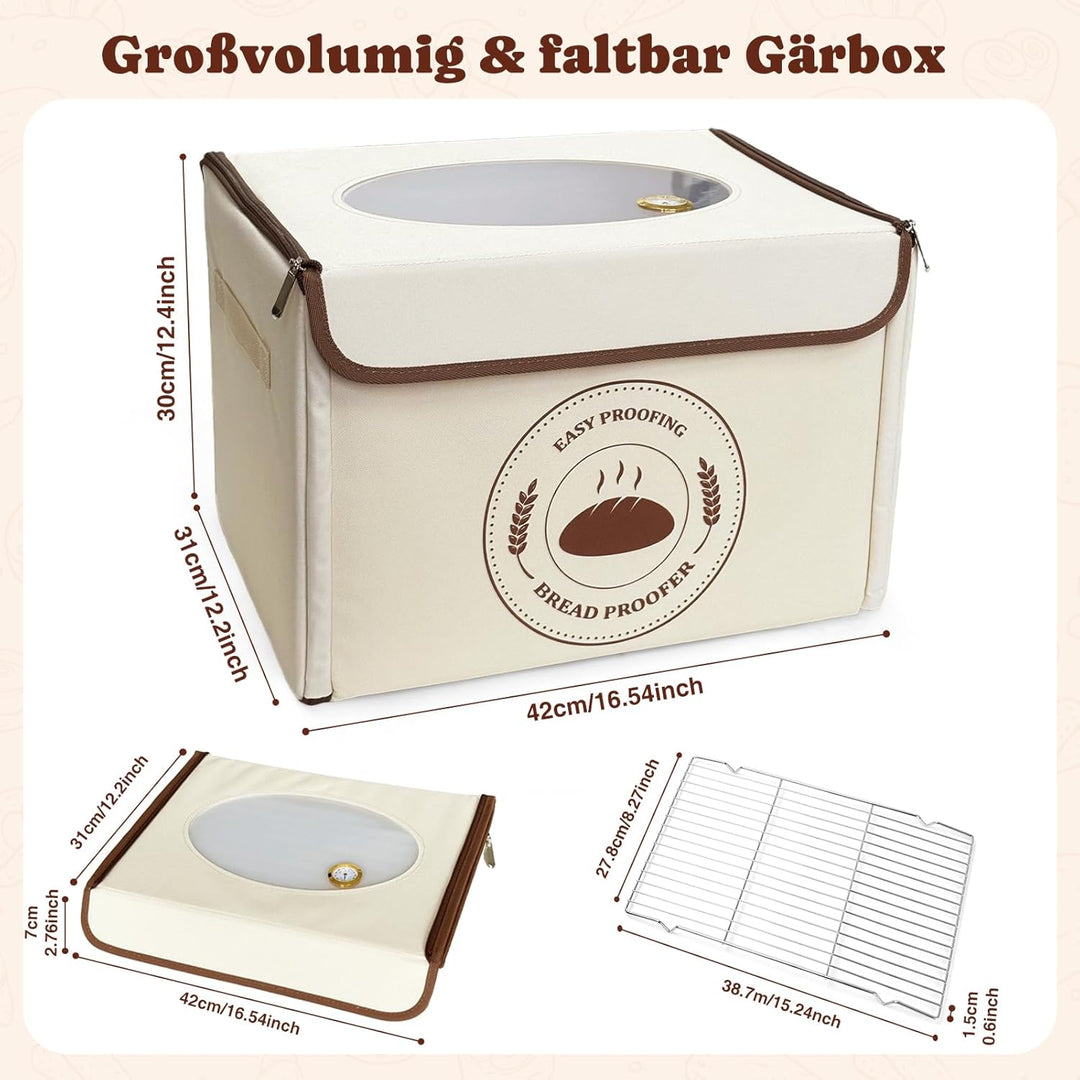 Brot Gärbox Sauerteig, Dreiseitenheizung Gärbox mit Heizung (Temperaturregelungsintervall 1 °C) für
