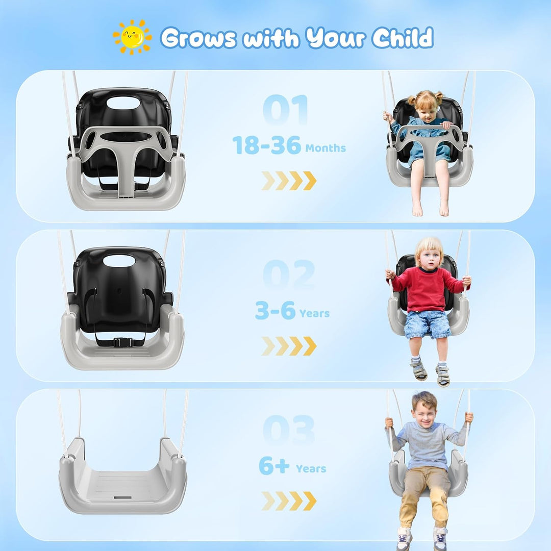 Babyschaukel mit Gestell 2-in-1, Kinderschaukel mit Metallständer Schaukelgestell, Sicherheitsgurt S