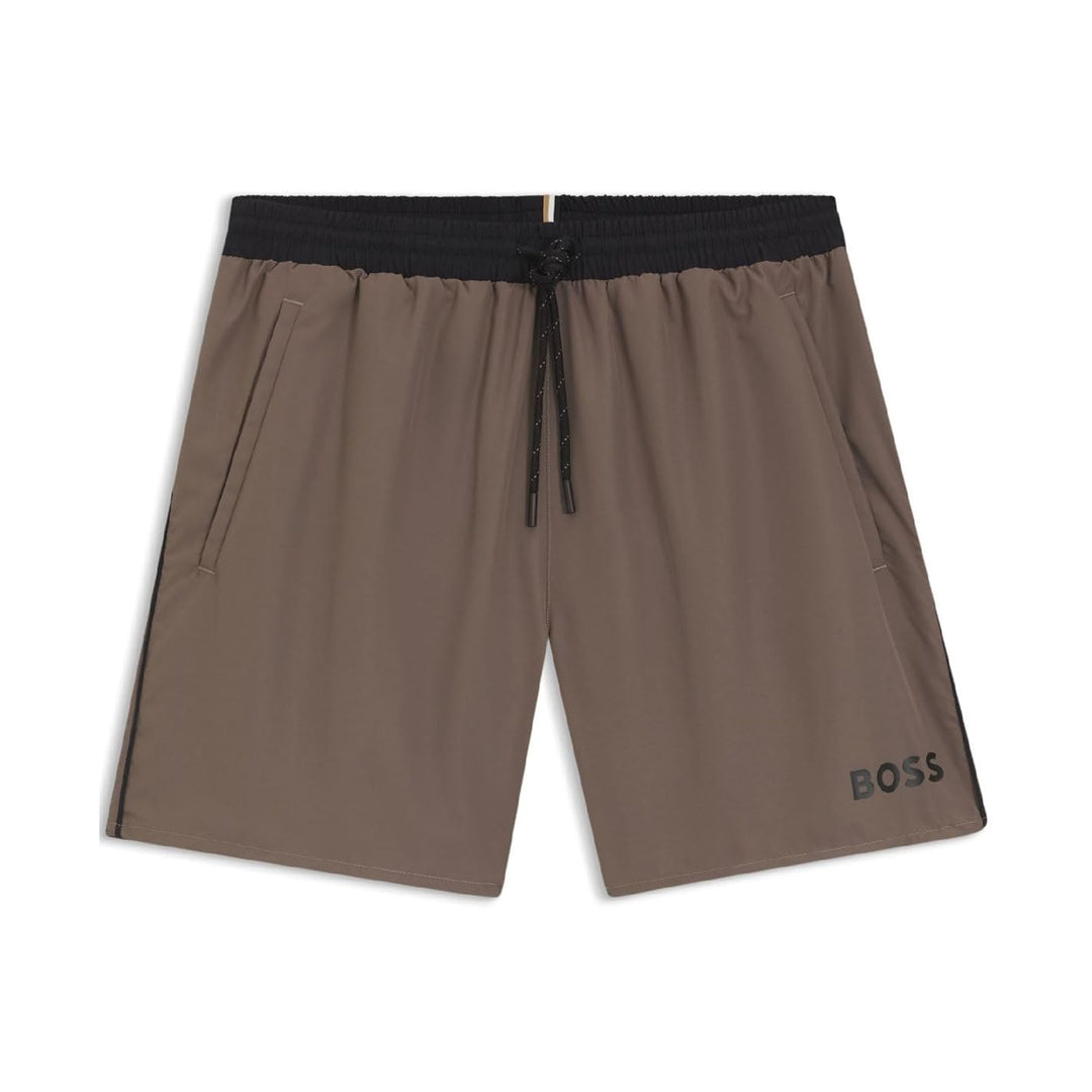 BOSS Herren Starfish Badeshorts mit kontrastfarbenem Logo und Paspelierung XL Medium Brown 210, XL M