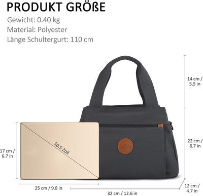 DORRISO Mode Umhängetasche Damen Canvas Handtasche Reise Schultertasche Casual Multifunktionale Umhä