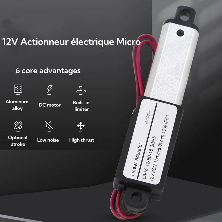 Elektrischer Mikro-Linearantrieb, Aluminium-ABS, Miniatur-DC-Versorgung, Mini-Bewegungsantrieb für L