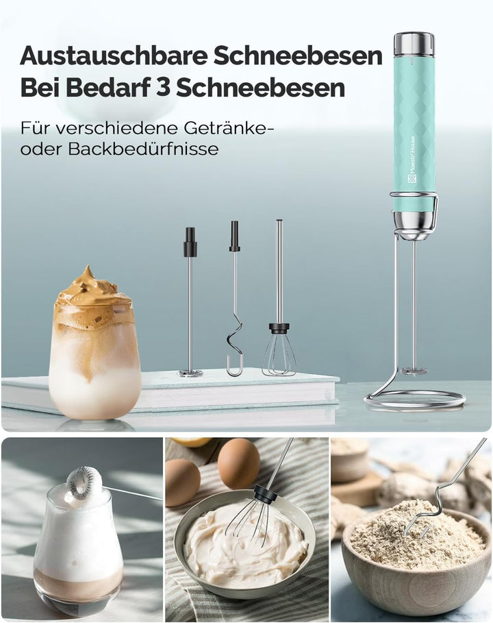 Maestri House Milchaufschäumer Mit Stufenloser Geschwindigkeitsregelung, Usb Aufladbar Milchaufschäu