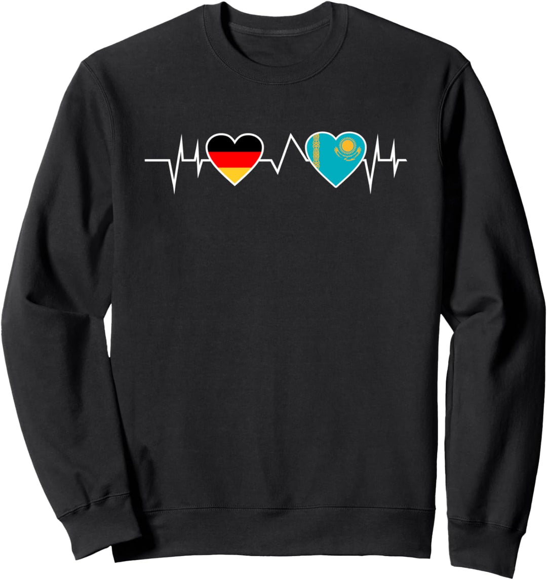 Deutschland Kasachstan Herzschlag Kasache Sweatshirt