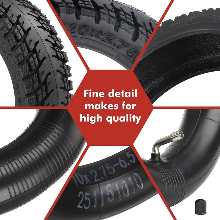 HPGAACD 10x2.75-6.5 Off-Road Vakuumreifen，10 Zoll Elektroroller Umrüstung Reifen für Speedway 5/Dual