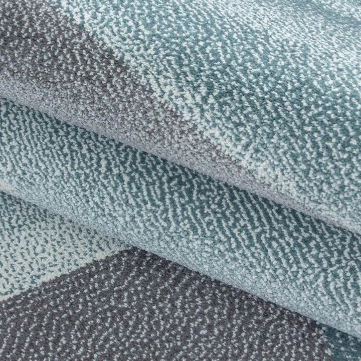 Carpetsale24 Teppich Wohnzimmer Modern Abstrakt Gemustert Blau 160 x 230 cm - Kurzflor Teppich Schla