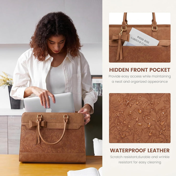 LOVEVOOK Handtasche Damen Gross, 15,6 Zoll Laptoptasche Arbeitstasche Elegant Uni Tasche Schultasche