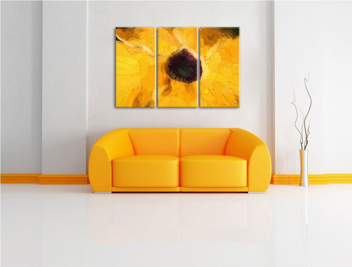 schöne Thunbergie NewArt 3-Teiler Leinwandbild 120x80 Bild auf Leinwand, XXL riesige Bilder fertig g