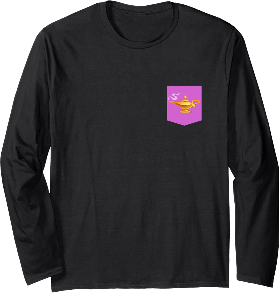Disney Aladdin Genie's Magic Lamp Faux Pink Pocket Langarmshirt