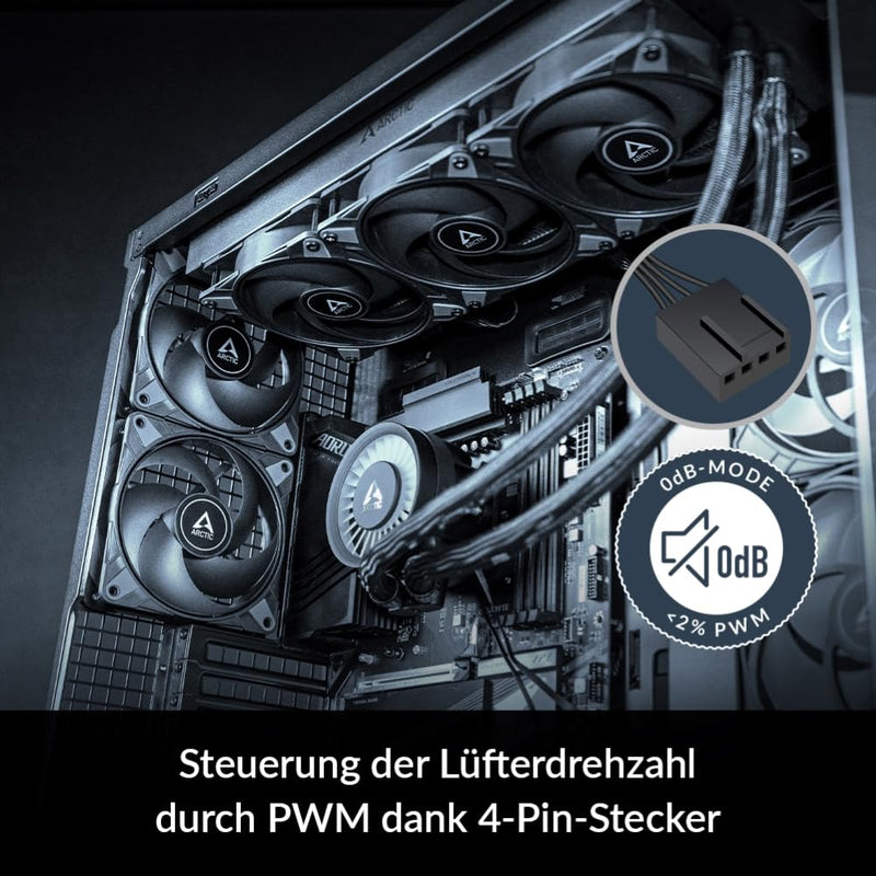 ARCTIC P12 Max (5 Stück) - PC Lüfter, High-Performance 120 mm Gehäuselüfter, PWM-gesteuerte 200-3300
