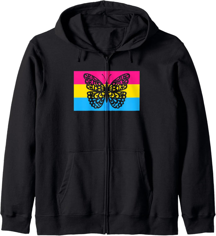 Cute Monarch Butterfly Garden Pansexual Pride Flag Stuff Kapuzenjacke