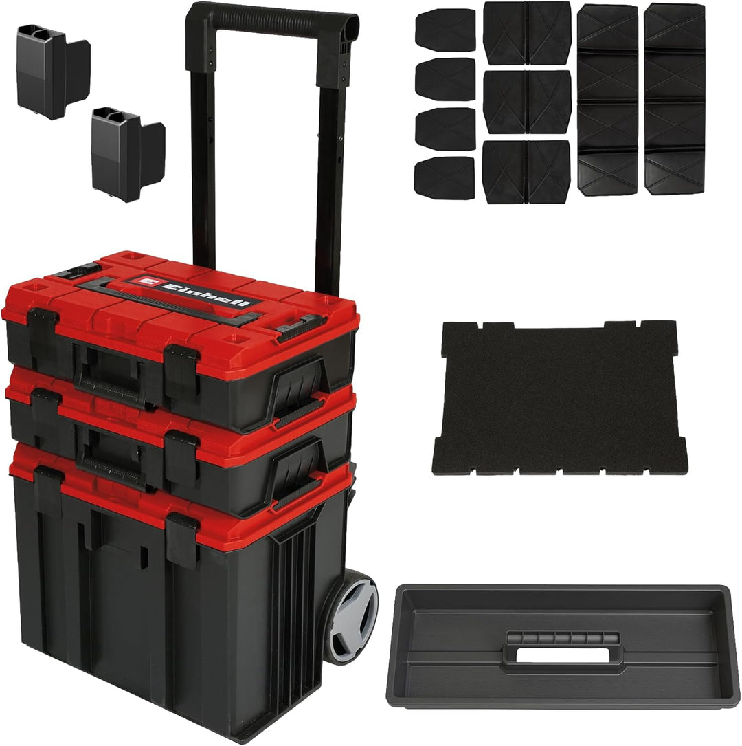 Original Einhell E-Case Tower Systemkoffer-Set (max. 120 kg, bestehend aus 3 Koffern inkl. Zubehör,