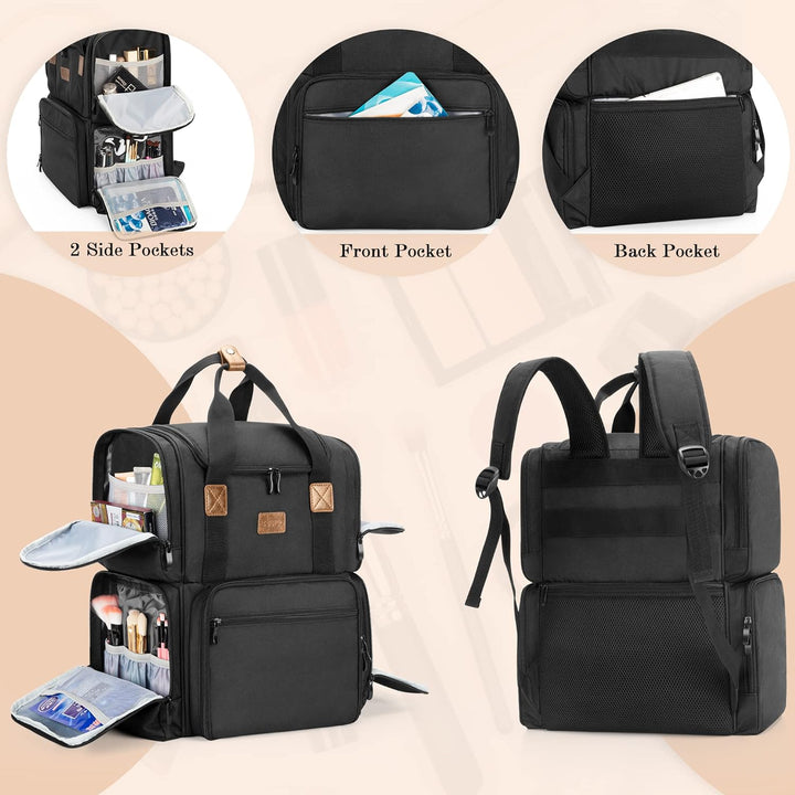 BAFASO Kosmetiktasche Rucksack, Make Up Organizer Tasche für Damen, Kulturtasche Rucksack für Mädche