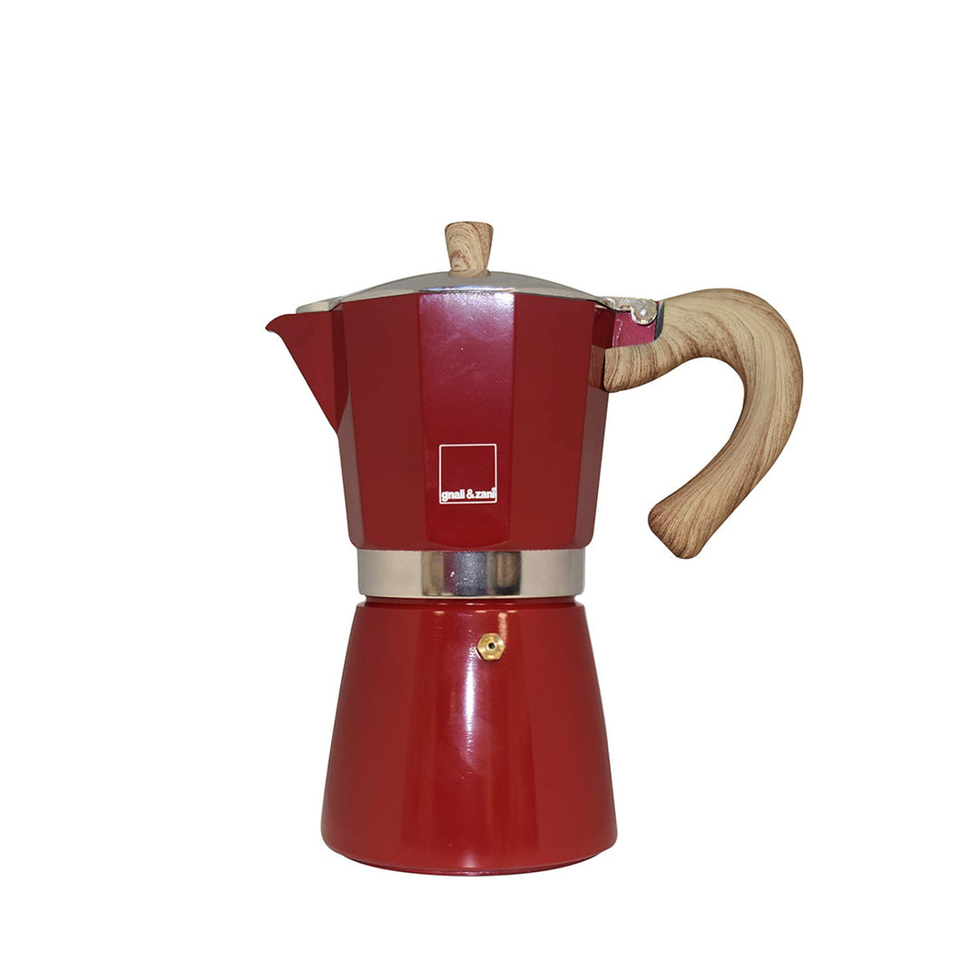 Gnali & Zani VEZ006/IND/RED Espressokocher, Aluminium, rot 6 Tassen