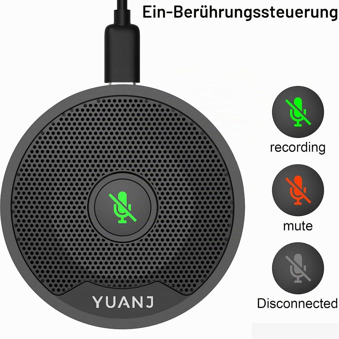 YUANJ USB Mikrofon PC für Konferenz, Konferenzmikrofon 360º Spracherkennung Plug &amp; Play, PC Tischmik