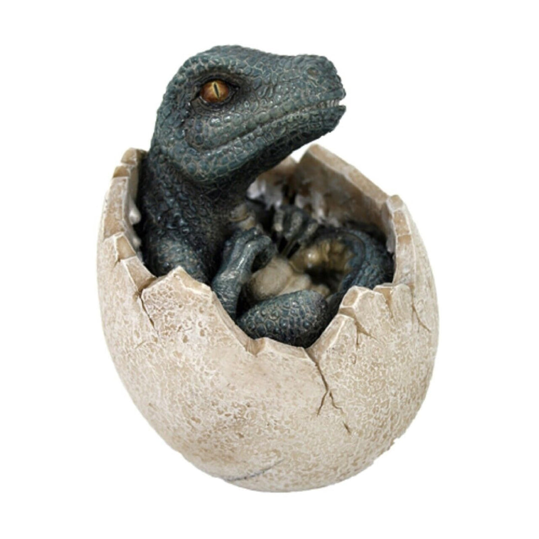Jurassic Era Predator Green Velociraptor Dinosaurier Prähistorisches Ei Hatchling Sammlerfigur Statu
