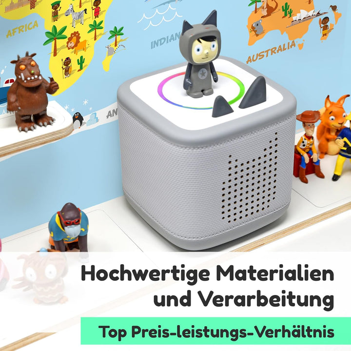 stadtecken Holzregal passend für Toniebox 2 I Geeignet für ca. 50 Tonies I Perfekte Aufbewahrung im