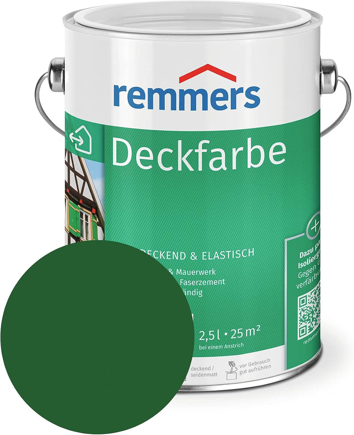 Remmers Deckfarbe - moosgrün 2,5L 2.50 l (1er Pack) blattgrün, 2.50 l (1er Pack) blattgrün