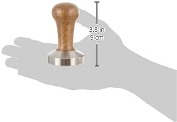 Motta 8100/M Tamper aus Edelstahl, planar mit braunem Echtholzgriff, 58 mm, Braun