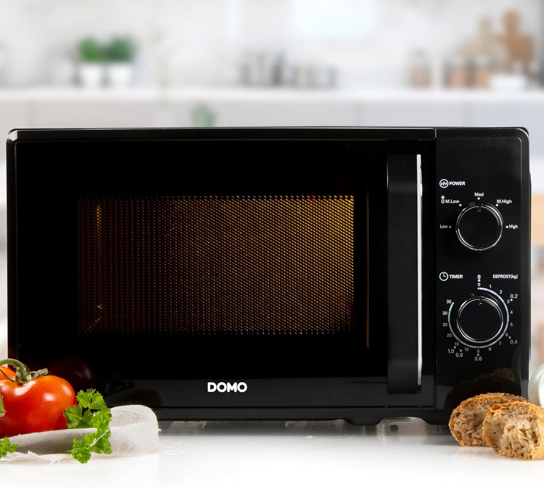 DOMO DO2520 Freistehend Mikrowelle - 5 Leistungsstufen - Auftaufunktion - Mit Signalton bei Programm