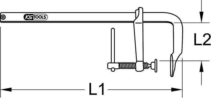 KS Tools 145.0301 Ganzstahl-Schraubzwinge mit Knebel, 80x160mm 80-160 mm, 80-160 mm