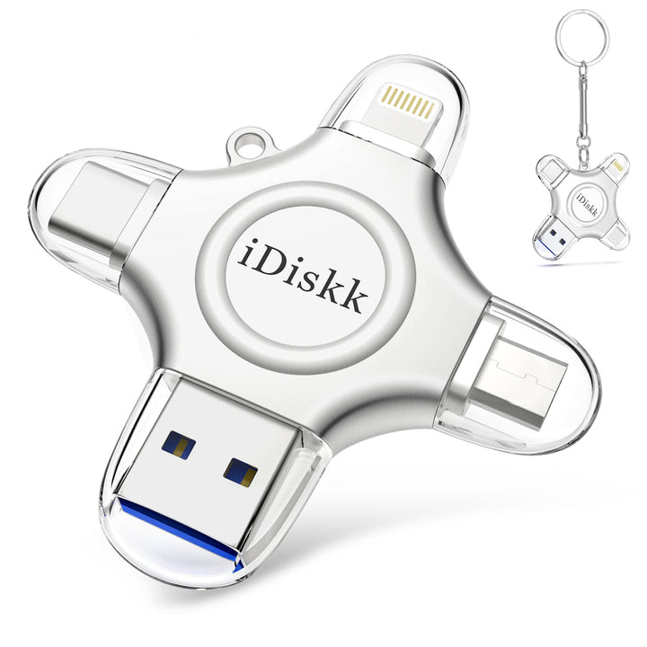 iDiskk 512 GB Foto-Stick für iPhone, 4-in-1 iPhone-Lightning-USB-Stick, Externe iPhone-Speicherstick