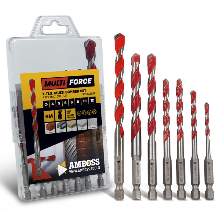 Amboss Mehrzweck Bohrer Set Multifunktionsbohrer Multibohrer 7teilig Ø 4,5,2x6,8,10,12 mm | für Holz