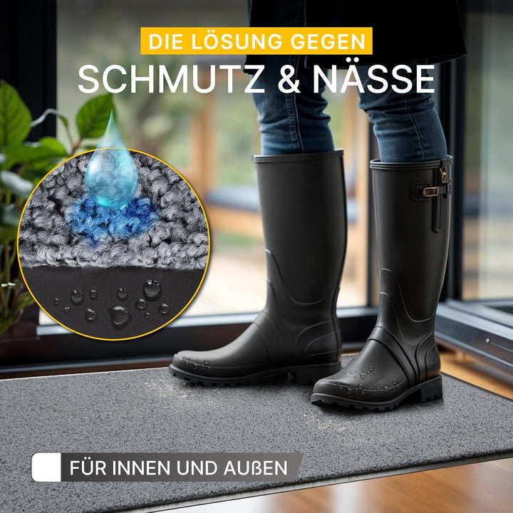 Entrando Fussmatte 90x120 cm rutschfest & saugstark – Pflegeleichte Schmutzfangmatte für Innen & Aus