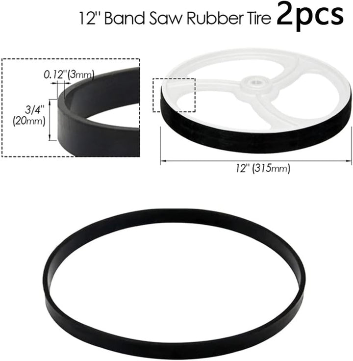 Bandsäge-Gummiband, 2 Stück Holzbearbeitung, Bandsäge, Gummiband, Säge, Scrollrad, Gummiring, 30,5 c